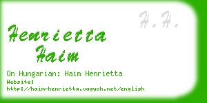 henrietta haim business card